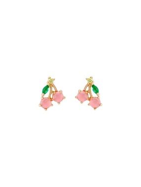 Cubic Zirconia Cherry Studs